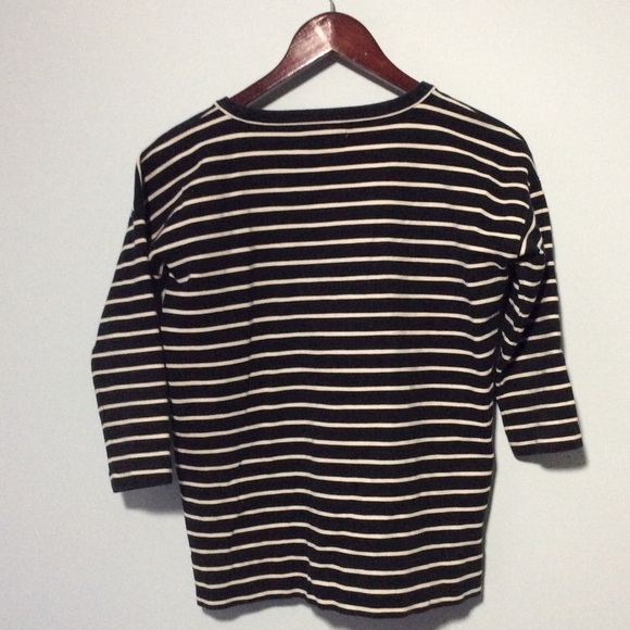 🐞 Madewell Side ZIP Slub Ponte Striped Top - Picture 5 of 7
